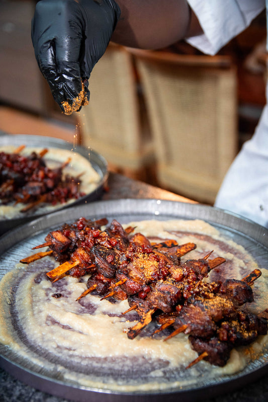 Pork Belly Skewers with Kwikish Bacon Jam Glaze