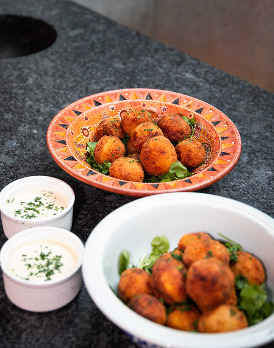 Plantain Croquette with Kwikish Corned Beef filling